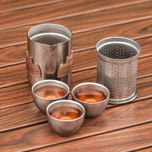 TIMZAAN TIMZAAN Pure Titanium Crystal Tea Infusion Set|Healthy・Lightweight・Luxury Living