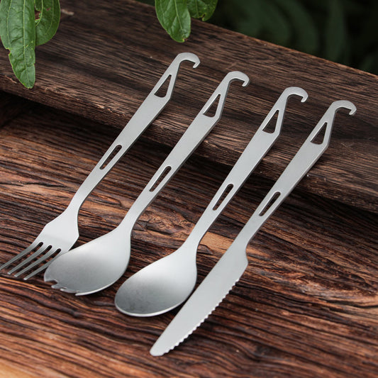 TIMZAAN TIMZAAN pure titanium hook knife, fork and spoon four-piece set|Healthy・Lightweight・Luxury Living